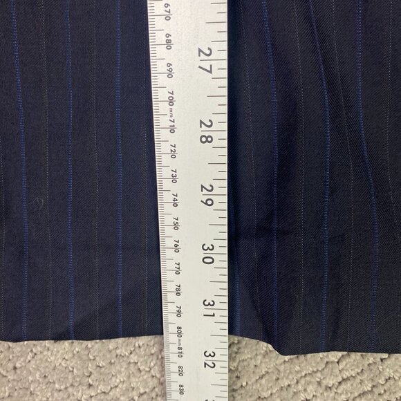 Brooks Brothers Madison Blazer Sport Coat Men's 40L Navy Blue Pinstripe Barberis - Picture 16 of 16
